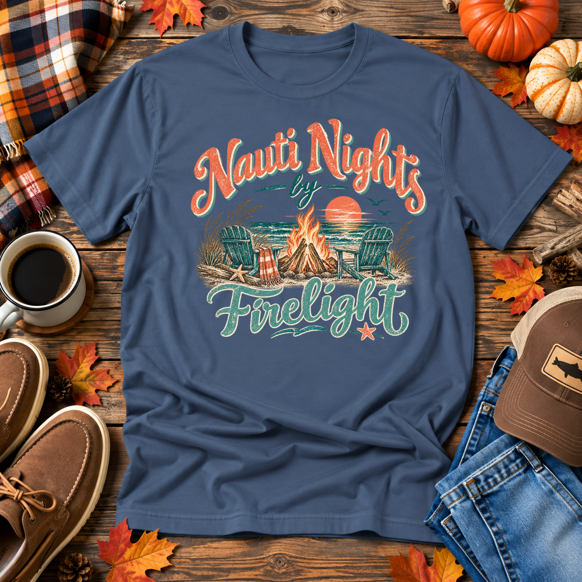 Naut Nights and Firelight Coastal Tee