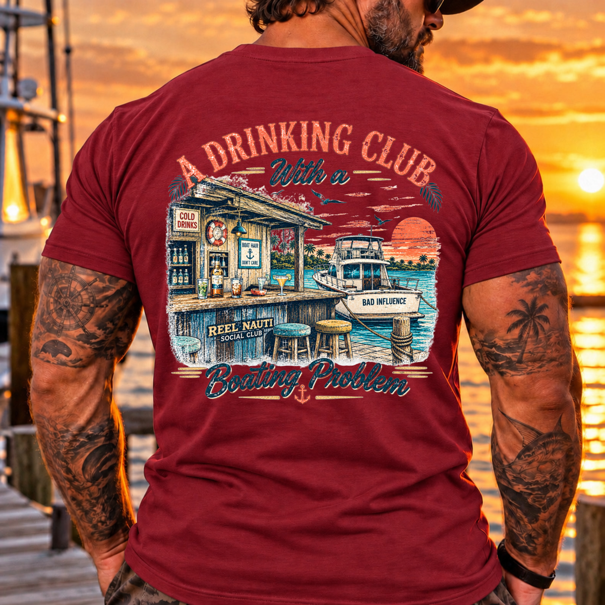 A Drinking Club With a Boating Problem Vintage Coastal Tee