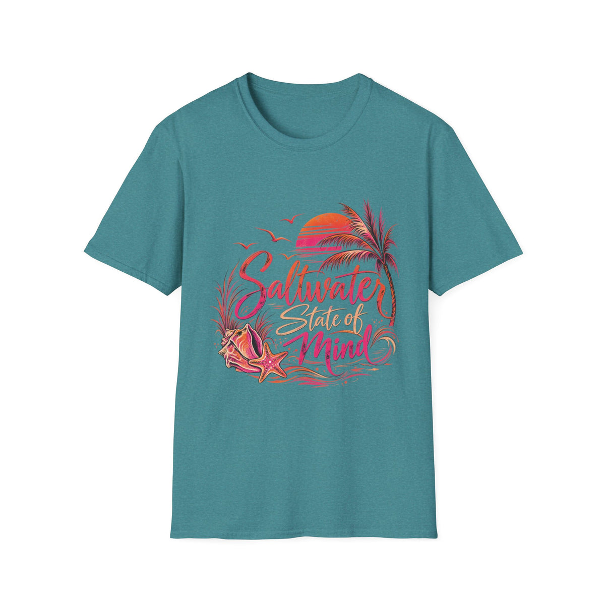 Reel Nauti Saltwater State of Mind Retro Coastal Beach T-Shirt