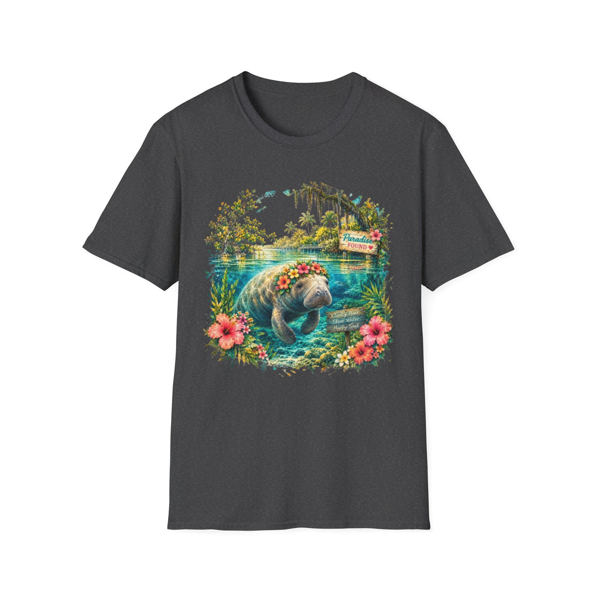 Paradise Found Manatee Unisex Softstyle T-Shirt