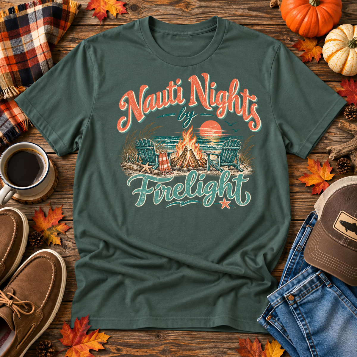 Naut Nights and Firelight Coastal Tee