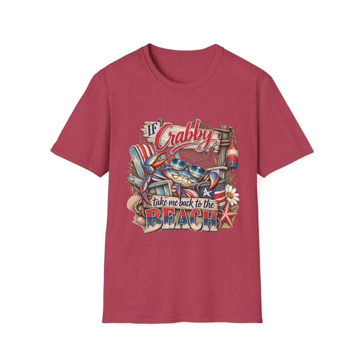 If Crabby Return to Beach Reel Nauti Coastal Beach 
T-Shirt