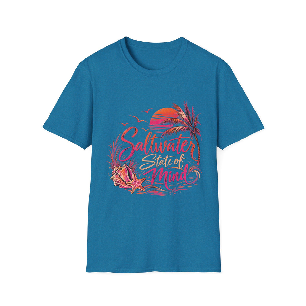 Reel Nauti Saltwater State of Mind Retro Coastal Beach T-Shirt