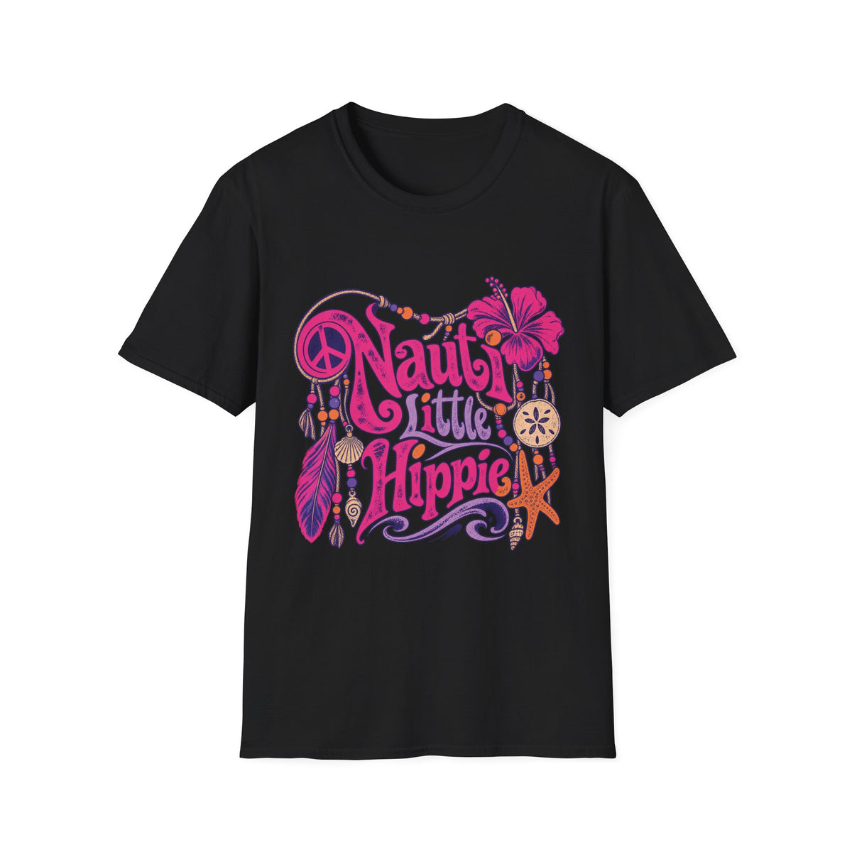 Nauti Little Hippie Retro Coastal Beach T-Shirt