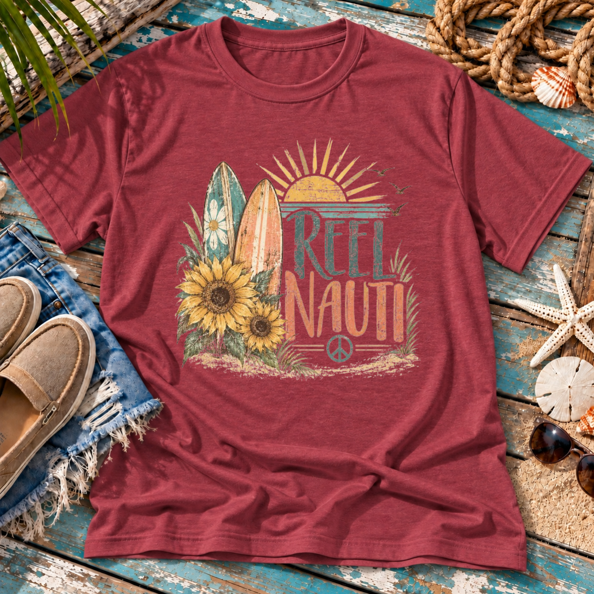 Nauti Little Hippie Retro Coastal Beach T-Shirt