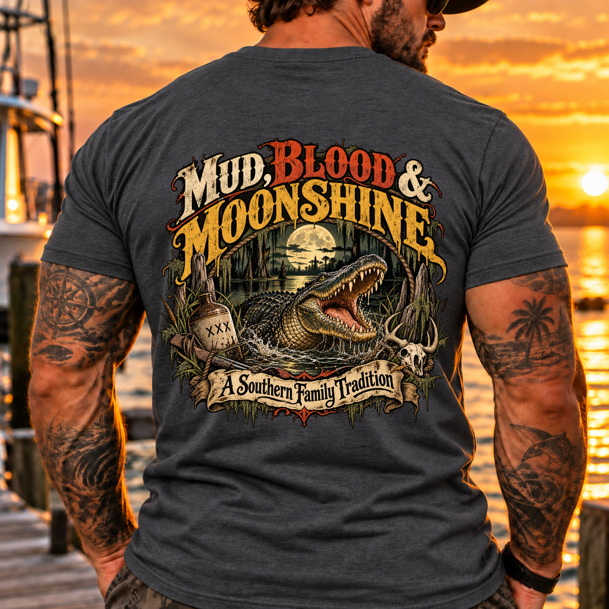 Mud Blood & Moonshine Coastal Outlaw Tee