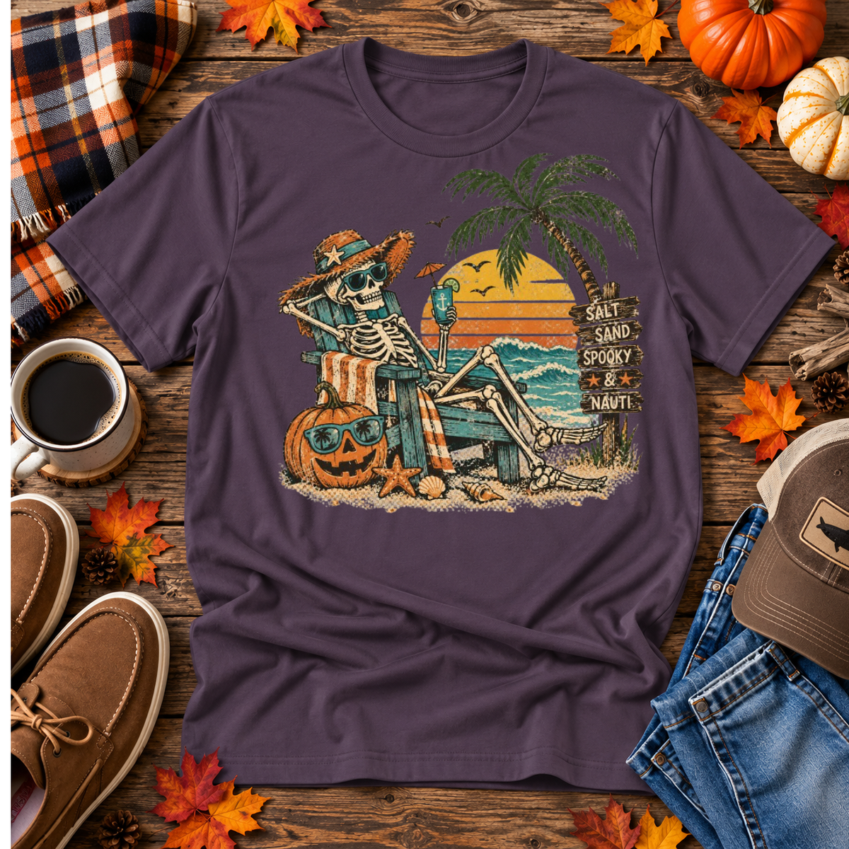 Skeleton Beach Bum Fall Tee