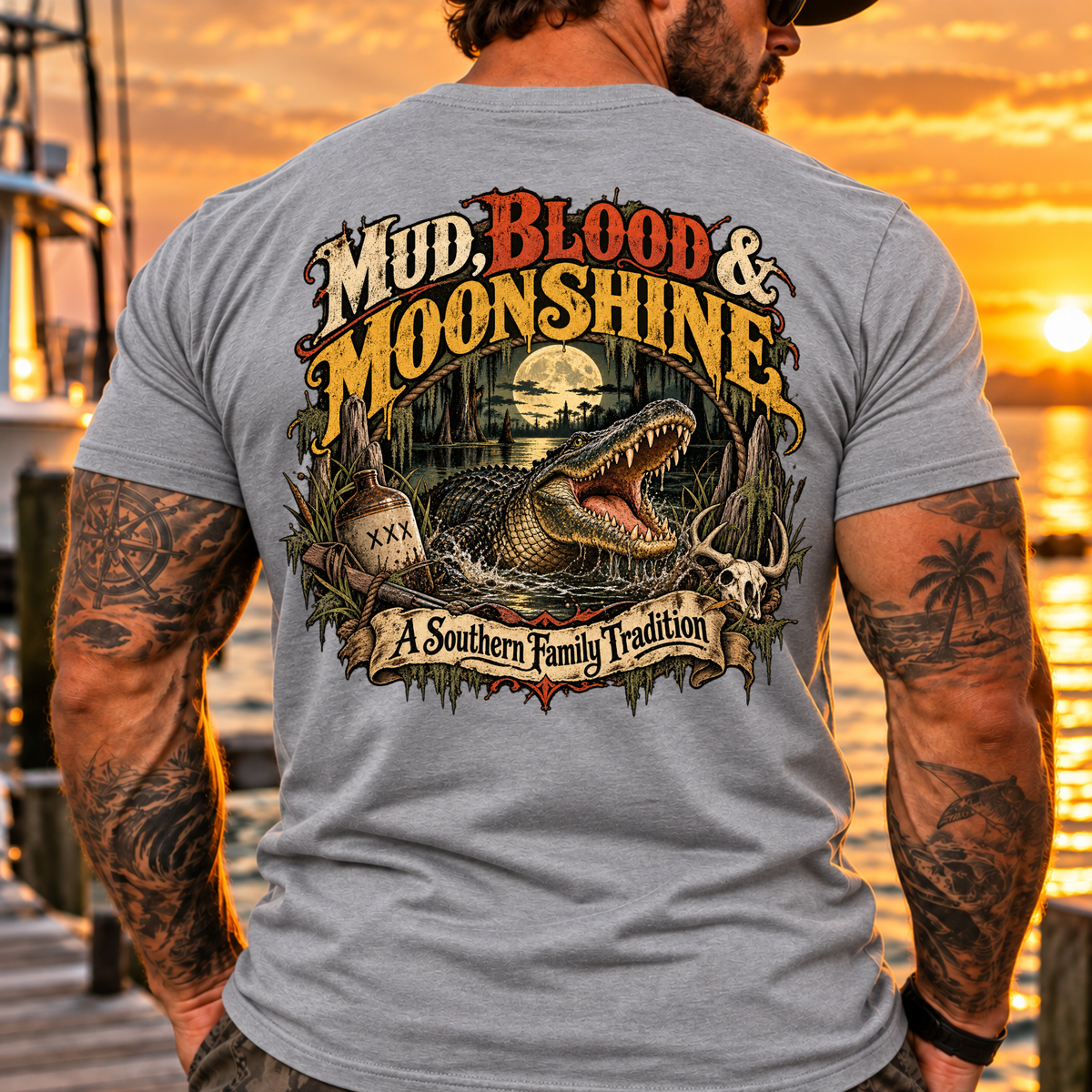Mud Blood & Moonshine Coastal Outlaw Tee