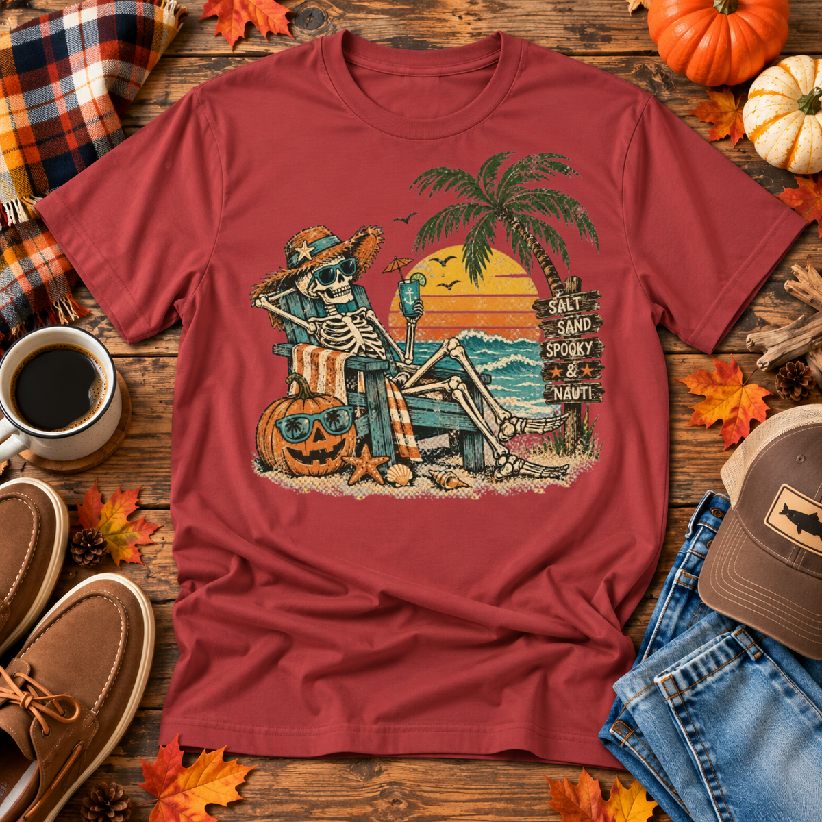 Skeleton Beach Bum Fall Tee