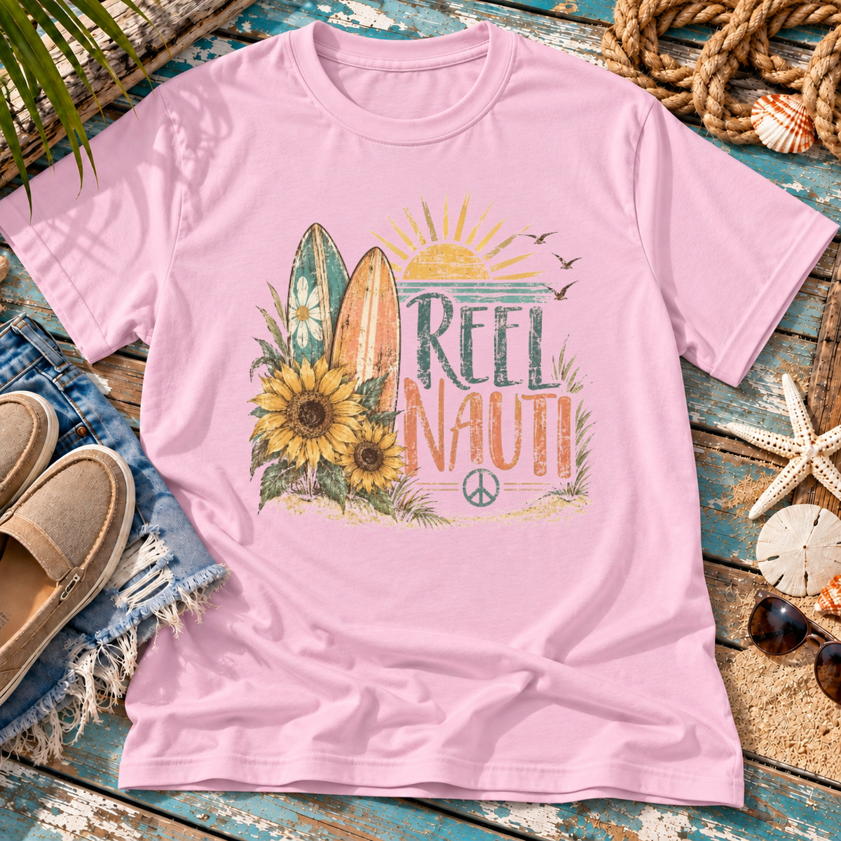Nauti Little Hippie Retro Coastal Beach T-Shirt