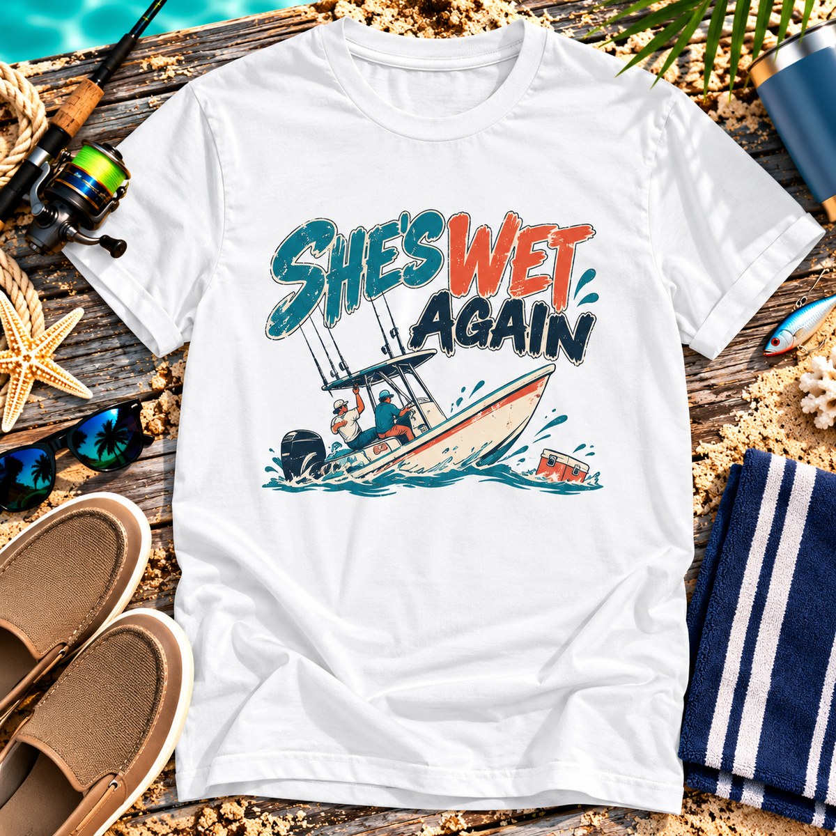 She’s Wet Again Offshore Fishing T-Shirt