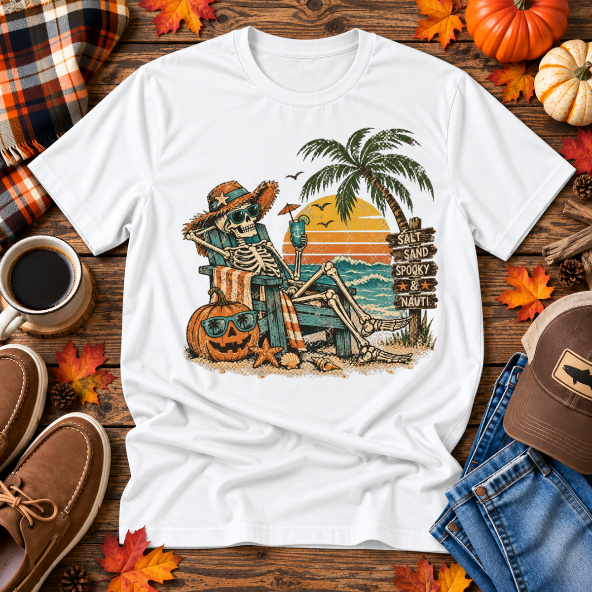 Skeleton Beach Bum Fall Tee