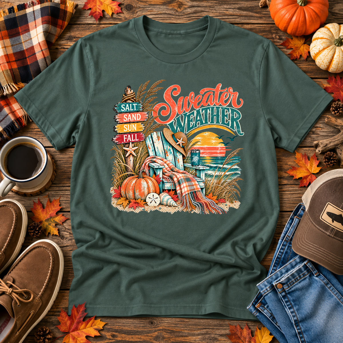 Sweater Weather Coastal Fall Tee