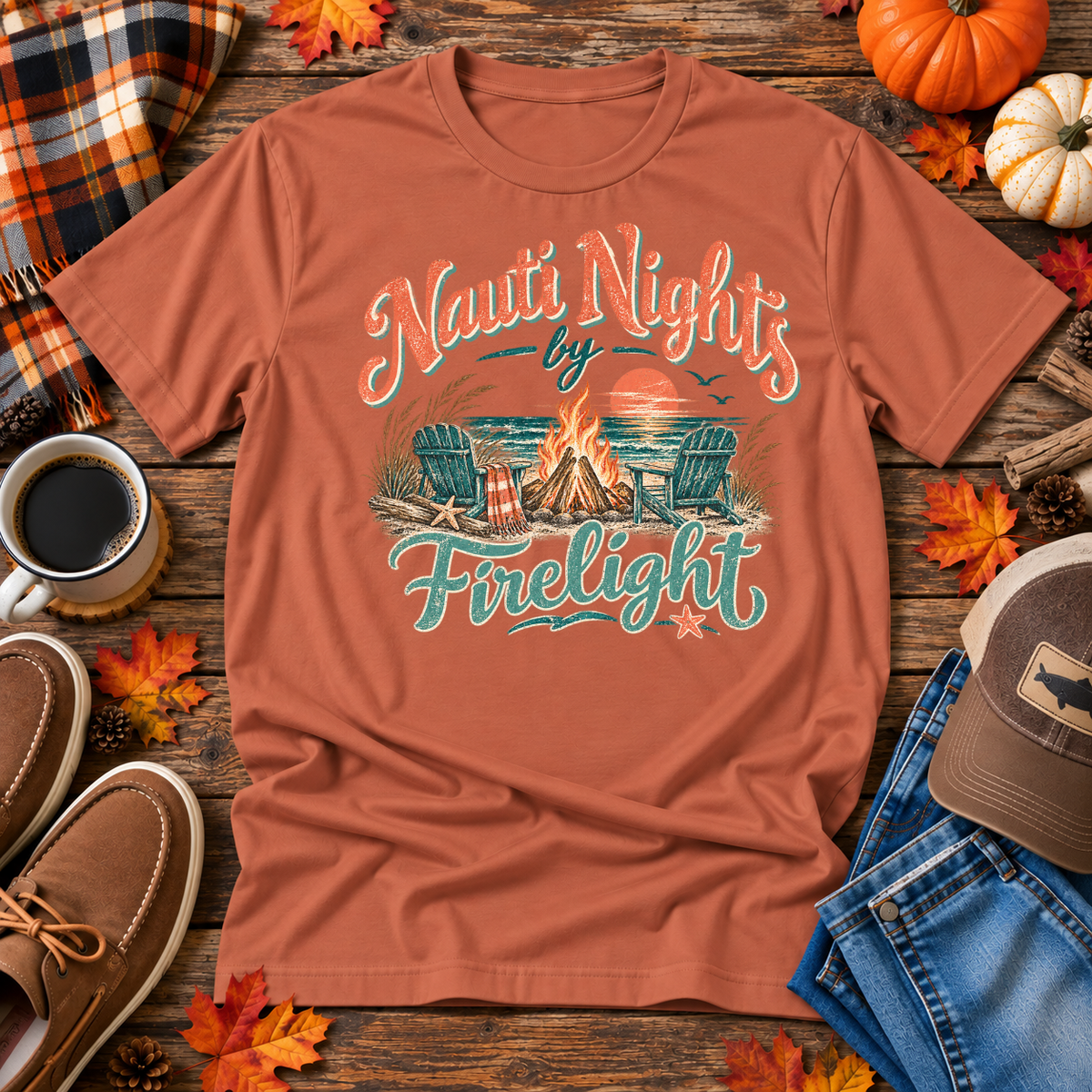 Naut Nights and Firelight Coastal Tee