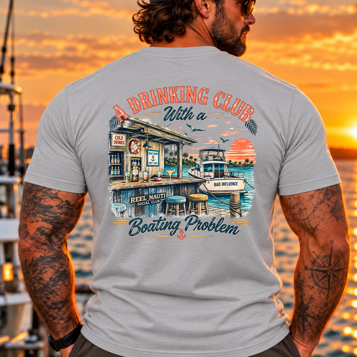A Drinking Club With a Boating Problem Vintage Coastal Tee