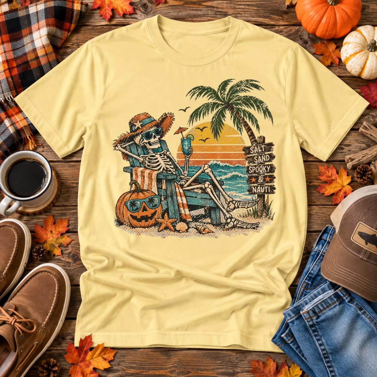 Skeleton Beach Bum Fall Tee