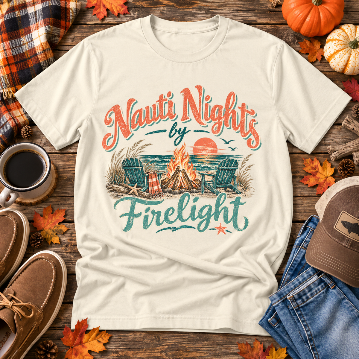 Naut Nights and Firelight Coastal Tee