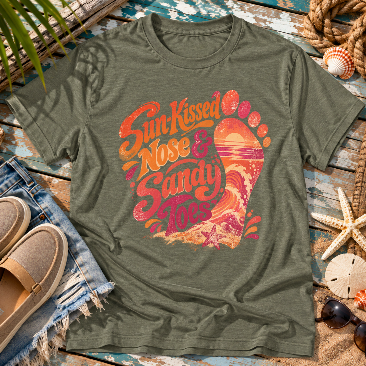🐟Sun-kissed Nose and Sandy Toes Coastal Tee