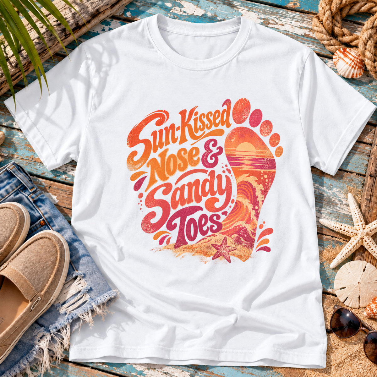 🐟Sun-kissed Nose and Sandy Toes Coastal Tee